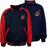 MLB Majestic Cleveland Indians Toddler Reversible Full Zip Jacket - Navy Blue/Red (2T)