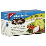 Celestial Tea Antioxident Max Green Tea - Dragon Fruit Melon, 20-Count (Pack of 6)