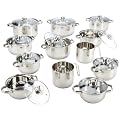 Axentia 221100 Edelstahl-Topfsortiment 22-teilig