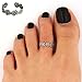 JQUEEN Silver Plated Plain Adjustable Daisy Toe Ring Band Set,One Size Fits All Flexible