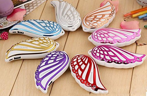 LICHEN 8800mah Luxury Diamond Angel Wings Smartphone Charging Treasure Universal Power Bank Expression Pattern Cute Mini Mobile External Battery Pack Portable Charger Travel Charger for iPhone 6 plus iPhone 5 5S 5C 4S 4 iPad Air 3 2 Mini,Samsung Galaxy S6 S5 S4 S3 S2 Note HTC One Nexus LG Optimus Hot Pink