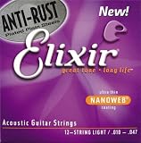 Elixir 80/20 Anti-Rust Bronze Nanoweb Acoustic 12-String Light Guitar Strings