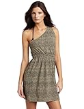 Echo Design Women's Cheetah One Shoulder Dress, Khaki, Medium