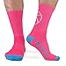 Athletic Half Cushioned Crew Socks | Basketball Silhouette Design | Pink/Blue