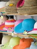 Hats for Sale, Kokkari, Samos, Aegean Islands, Greece Stretched Canvas Poster Print