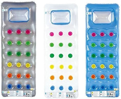 Inflatable 18 Pocket Fashion Sun Beach Swimming Pool Lounger Lilo See-Through BN (Blue) by pricep