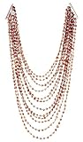 12 Strand Graduated Freshwater Cultured Copper Pearl Necklace - Bib Style - Sterling Silver Clasp