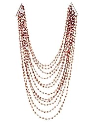 12 Strand Graduated Freshwater Cultured Copper Pearl Necklace - Bib Style - Sterling Silver Clasp