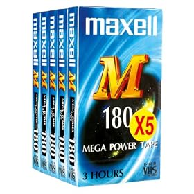 Maxell E180 5PK  Blank Tapes