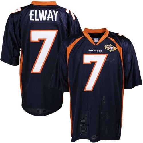 Denver Broncos 7 John Elway Throwback Blue NFL Jerseys Authentic Football Jersey Size 48-56