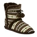 Women's Chasity Sweater Bootie Slippers - Brown