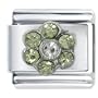 August Peridot Gold Czech Crystal Flower Birthstone Italian Charm