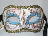 Light Blue Colombina Pergamena Venetian Mask