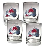 Colorado Avalanche NHL 4pc Rocks Glass Set - Primary Logo