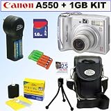 Canon PowerShot A550 7.1MP Digital Camera (Refurb) + 1GB Accessory Kit