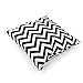 Lavievert Decorative Cotton Canvas Square Throw Pillow Cover Cushion Case Handmade White and Black Chevron Stripe Toss Pillowcase with Hidden Zipper Closure 18 X 18 Inches (For Living Room, Sofa, Etc)