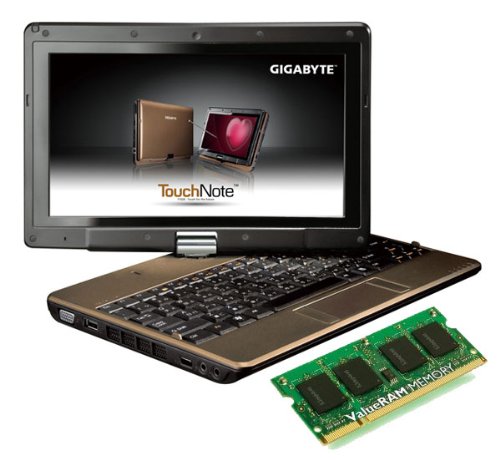 GIGABYTE TouchNote T1028X with 3G Module 10.1 Touch Screen WXGA TFT-LCD / N280 1.66Ghz / 1366x768 / Black LED / 2G SDRAM / 250 HDD / 6 Cell / New Version - Windows 7 Starter