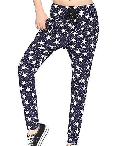 【KUYATOU】　レディース　ズボン ハーレムパンツ 星　10007