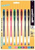 Uniball EX2 Gel Stick Pen Stick Roller Ball Gel Pen 8 Pack Aqua Black Blue Green Orange Pink Purple Red