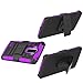 LG G Stylo Case, EC™ Hybrid Holster Case, Dual Layers Armor Case with Kickstand and Locking Belt Swivel Clip for LG G Stylo/LG G4 Stylus/ LG LS770 (Black/Purple)