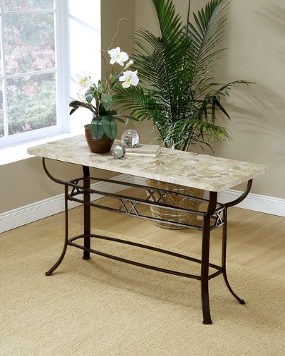 Brookside Fossil Stone Top Console Table