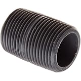 GF Piping Systems PVC Pipe Fitting, Close Nipple, Schedule 80, Gray, NPT Male