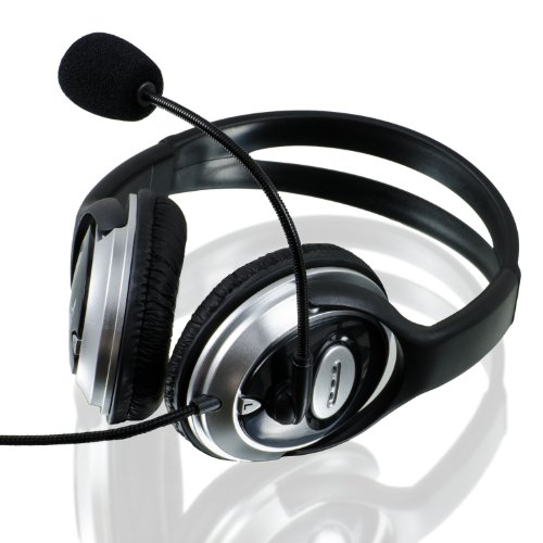 CSL S-085 Multimedia Headset Pro HQ 960 | Komfort Gaming Kopfhörer mit Mikrofon in Silber/Schwarz CSL S-085 Multimedia Headset Pro HQ 960 | Komfort Gaming Kopfhörer mit Mikrofon in Silber/Schwarz
