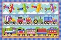 LA Rug Trains, Planes & Trucks Rug 19"x29"