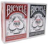 Bicycle WSOP Plastic Coated Playing Cards - 2 Decks Poker Size Regular Index Red/Black