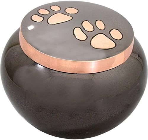 Memorial Gallery Pets Pawprints Pet Cremation Urns, Medium/68 lb, Copper