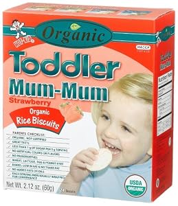 Hot Kid Organic Toddler Mum-Mum Strawberry Flavor Rice Biscuit, 24-Count  Box(Pack of 6)