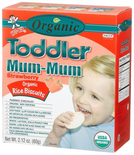 Hot Kid Toddler Mum-Mum Organic Rice Biscuits, Strawberry, 2.12-Ounce Boxes (Pack of 6)