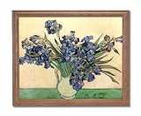 Vincent Van Gogh Irises In Vase Flower Home Decor Wall Picture Oak Framed Art Print