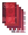 Ritz 5-Piece Egyptian Flat Kitchen Towel Set Tossed Fruit, Red