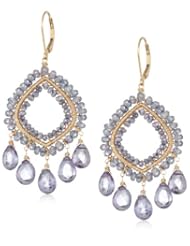 Dana Kellin Blue Quartz and Dangling Briolettes Gorgeous Ornamental Earrings