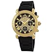 JBW-Just Bling Womens JB-6242-D "Victory" Sport Gold Black Designer Silicone Diamond Watch