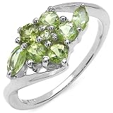 0.90 Carat Genuine Peridot Sterling Silver Ring