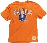 Denver Broncos Button Hook Slimmer Fit Retro T Shirt By Reebok (XL=46)