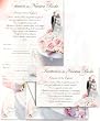 100 Foldable Capilla Series Wedding Invitations in English, with Wedding Cake