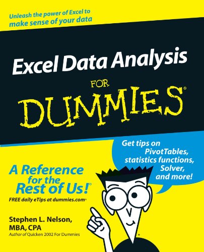 Excel Data Analysis For Dummies 0764516612 pdf