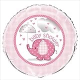 Umbrella Elephant Girl Baby Shower Foil Mylar Balloon (1ct)