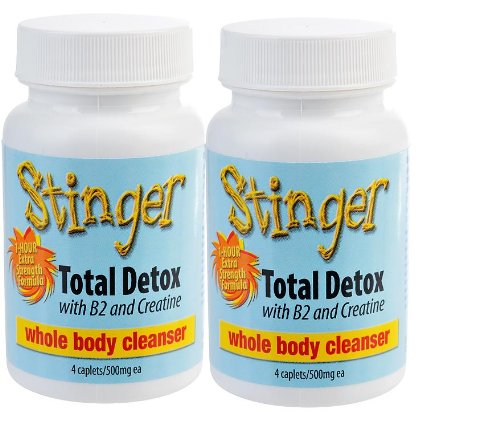 2 Stinger 1 hour Total Detox Extra Potent Whole Body Cleansers(B2 & Creatinine) 4 caplets each with 2 free 5 Panel Drug tests