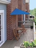 TERRACE MATES CALEO 5 Piece Deluxe Set with 7.5 Ft. OFF THE WALL BRELLA in Blue Sunbrella Canopy