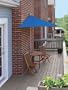 TERRACE MATES CALEO 5 Piece Deluxe Set with 7.5 Ft. OFF THE WALL BRELLA in Blue Sunbrella Canopy