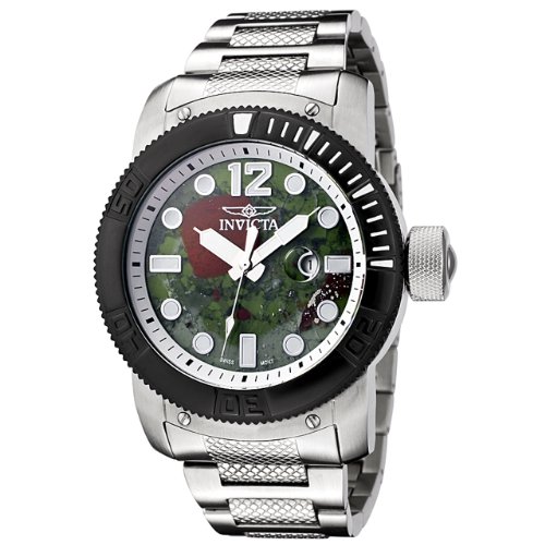 Invicta Men's 0110 II Collection Stainless Steel Green Stone Dial Watch