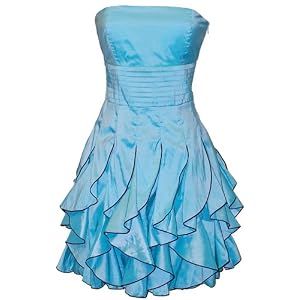 Strapless Ruffle Mini Dress Prom Party Formal Gown