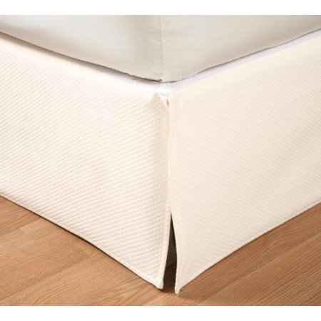 Diamond Matelasse Tailored Bedskirt ( Twin, White )