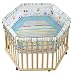 Baby : roba 0232 V55 - Laufgitter 6-eckig, Dekor Buche