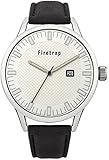 Firetrap Men's Quartz Watch with White Dial Analogue Display and Black PU Strap FT2012S