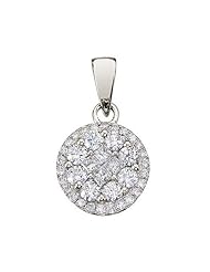 14K White Gold Diamond Clustaire Pendant (chain NOT included)